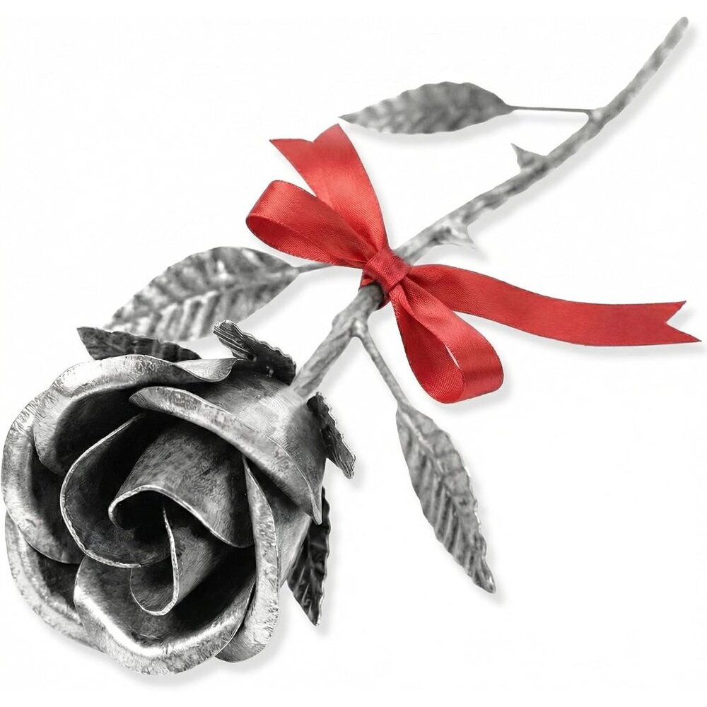 Handmade Iron Rose 6th Anniversary Wedding Gift for Her Traditional Wrought